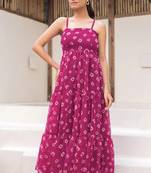 Magenta color beautiful faux georgett fabric ethnic festive wear girlie gown