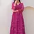 Magenta color beautiful faux georgett fabric ethnic festive wear girlie gown