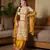 Yellow color chinon fabric embroidered readymade suit for girls