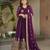 Purple color faux georgette fabric graceful ceremonial wear girlie trendy gown with dupatta