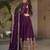 Purple color faux georgette fabric graceful ceremonial wear girlie trendy gown with dupatta