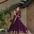 Purple color faux georgette fabric graceful ceremonial wear girlie trendy gown with dupatta