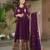 Purple color faux georgette fabric graceful ceremonial wear girlie trendy gown with dupatta