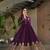 Purple color faux georgette fabric graceful ceremonial wear girlie trendy gown with dupatta