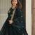 Teal blue color faux georgette fabric graceful ceremonial wear girlie trendy gown with dupatta