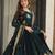Teal blue color faux georgette fabric graceful ceremonial wear girlie trendy gown with dupatta
