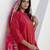 Pink color shimmer silk  fabric designer embroidery work formally ethnic readymade kurta set