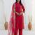 Pink color shimmer silk  fabric designer embroidery work formally ethnic readymade kurta set