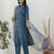 Teal blue color shimmer silk  fabric designer embroidery work formally ethnic readymade kurta set