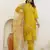 Yellow color shimmer silk fabric embroidery work formally ethnic readymade kurta set