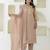 Peach color chanderi silk  fabric designer embroidery work formally ethnic readymade kurta set