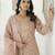 Peach color chanderi silk  fabric designer embroidery work formally ethnic readymade kurta set