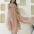 Peach color chanderi silk  fabric designer embroidery work formally ethnic readymade kurta set