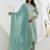 Sea green color chanderi silk  fabric designer embroidery work formally ethnic readymade kurta set