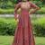 Maroon navratri special cotton kutchi gamthi & kodi lace work gown