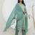 Sea green color chanderi silk  fabric designer embroidery work formally ethnic readymade kurta set