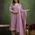 Lavender color viscose rayon fabric designer embroidery work formally ethnic readymade kurta set