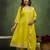 Lemon color viscose rayon fabric designer embroidery work formally ethnic readymade kurta set