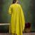 Lemon color viscose rayon fabric designer embroidery work formally ethnic readymade kurta set