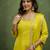 Lemon color viscose rayon fabric designer embroidery work formally ethnic readymade kurta set