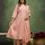 Peach color viscose rayon fabric designer embroidery work formally ethnic readymade kurta set