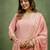 Peach color viscose rayon fabric designer embroidery work formally ethnic readymade kurta set
