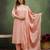 Peach color viscose rayon fabric designer embroidery work formally ethnic readymade kurta set