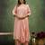 Peach color viscose rayon fabric designer embroidery work formally ethnic readymade kurta set