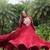 Maroon navratri special rayon kutchi gamthi kodi work gown