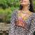 Black navratri special cotton kutchi gamthi & kodi lace work gown