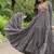 Black navratri special cotton kutchi gamthi & kodi lace work gown