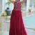 Maroon navratri special rayon kutchi gamthi thread embroidered & mirror work gown