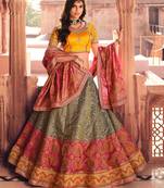 multicolor traditional kanjeevaram chaniya choli