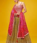 Pink Georgette Ethnic Lehenga choli