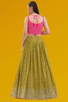 Pink Georgette Ethnic Lehenga choli 2