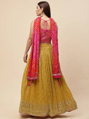 Pink Georgette Ethnic Lehenga choli 2