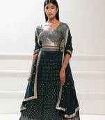 Green Georgette Ethnic Lehenga choli