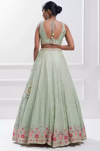 Pista Georgette Ethnic Lehenga choli