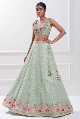 Pista Georgette Ethnic Lehenga choli 3