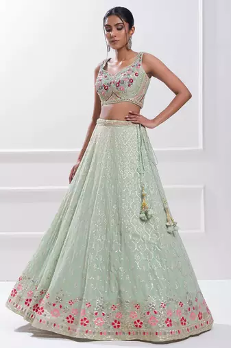 Pista Georgette Ethnic Lehenga choli