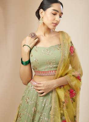 Pista Georgette Ethnic Lehenga choli 2