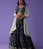 Blue Georgette Ethnic Lehenga choli