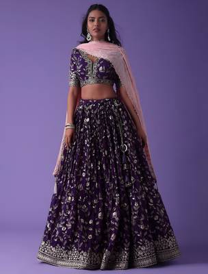 Purple Georgette Ethnic Lehenga choli 1