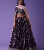 Purple Georgette Ethnic Lehenga choli