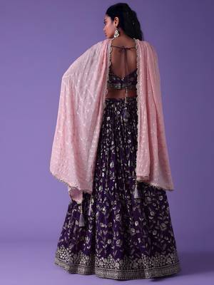 Purple Georgette Ethnic Lehenga choli 2