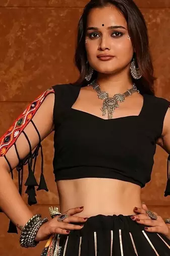 Black Ethnic Georgette lehenga choli