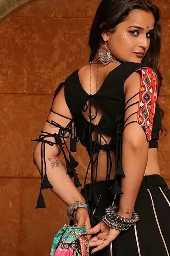 Black Ethnic Georgette lehenga choli