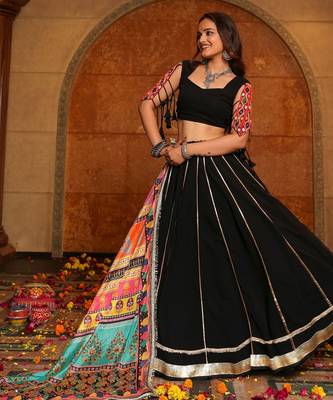 Black Ethnic Georgette lehenga choli 4