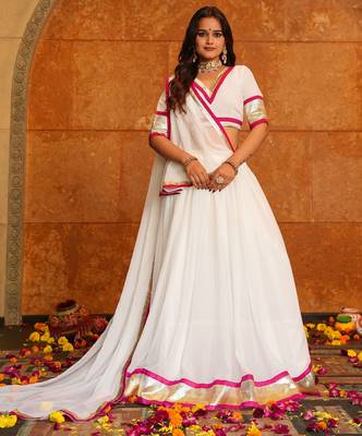 White Ethnic Georgette lehenga choli 2