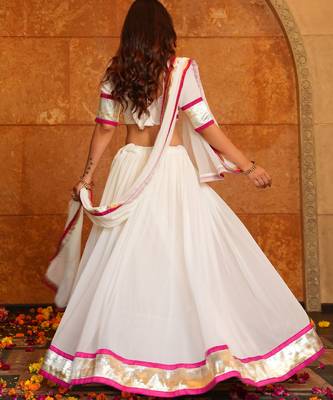 White Ethnic Georgette lehenga choli 3